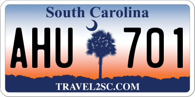 SC license plate AHU701