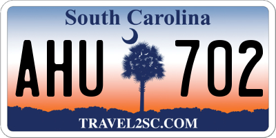 SC license plate AHU702