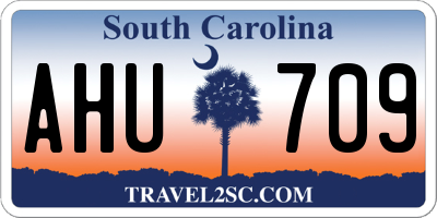 SC license plate AHU709