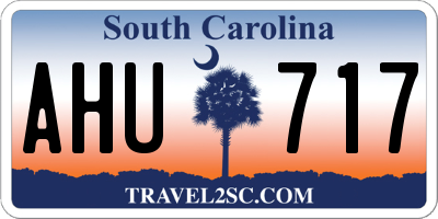 SC license plate AHU717