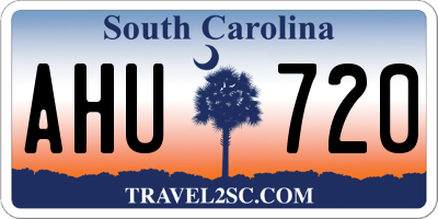 SC license plate AHU720