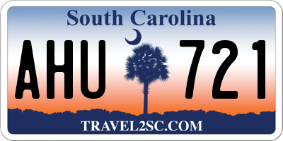 SC license plate AHU721