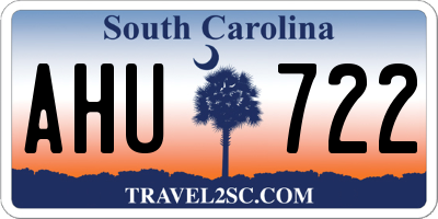 SC license plate AHU722