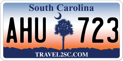 SC license plate AHU723
