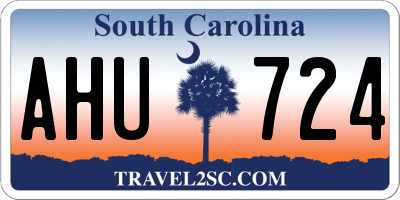SC license plate AHU724