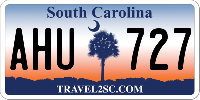 SC license plate AHU727