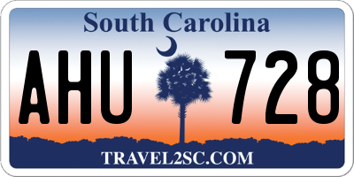 SC license plate AHU728