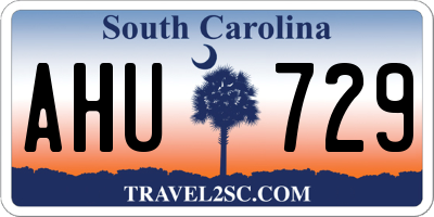 SC license plate AHU729