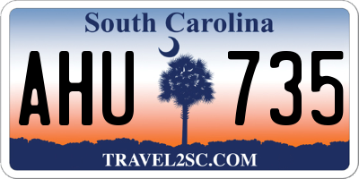 SC license plate AHU735