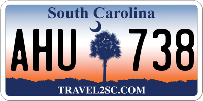 SC license plate AHU738