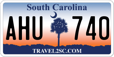 SC license plate AHU740
