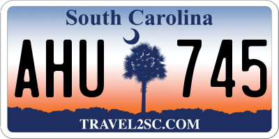 SC license plate AHU745
