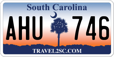 SC license plate AHU746
