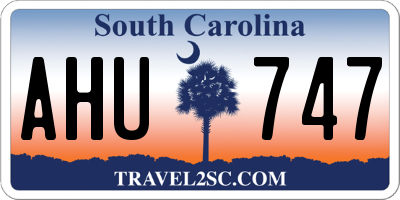 SC license plate AHU747