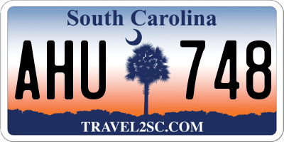 SC license plate AHU748