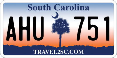 SC license plate AHU751