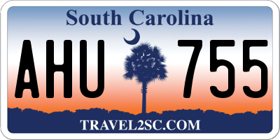 SC license plate AHU755