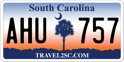 SC license plate AHU757