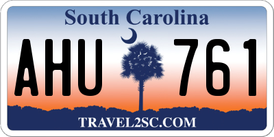 SC license plate AHU761