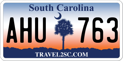 SC license plate AHU763