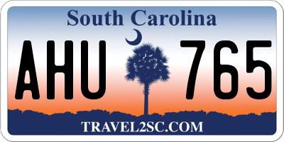 SC license plate AHU765