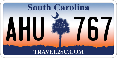 SC license plate AHU767