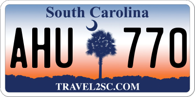 SC license plate AHU770