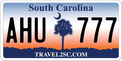 SC license plate AHU777