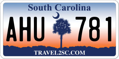 SC license plate AHU781