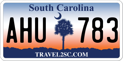 SC license plate AHU783