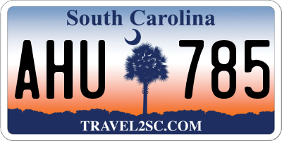 SC license plate AHU785
