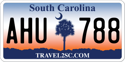 SC license plate AHU788