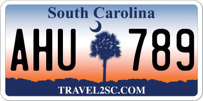 SC license plate AHU789
