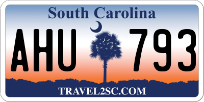 SC license plate AHU793