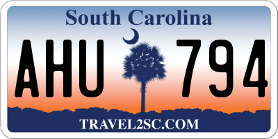 SC license plate AHU794