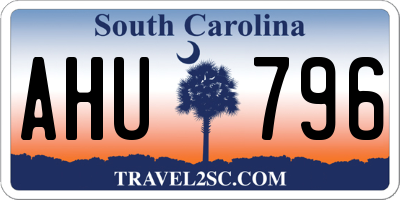 SC license plate AHU796