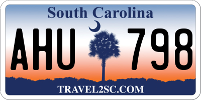 SC license plate AHU798