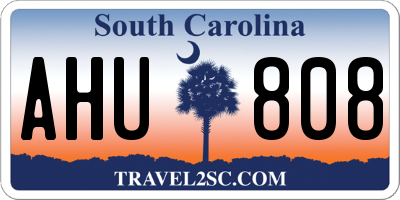 SC license plate AHU808