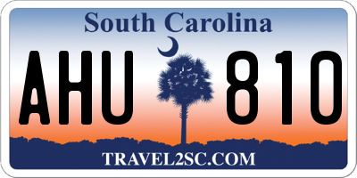 SC license plate AHU810