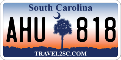 SC license plate AHU818