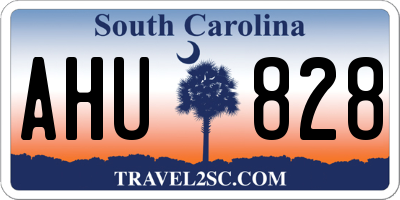 SC license plate AHU828