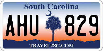 SC license plate AHU829