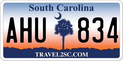 SC license plate AHU834