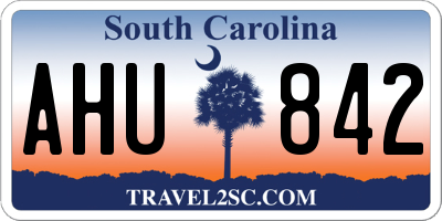 SC license plate AHU842
