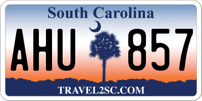 SC license plate AHU857