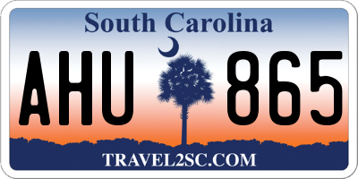 SC license plate AHU865