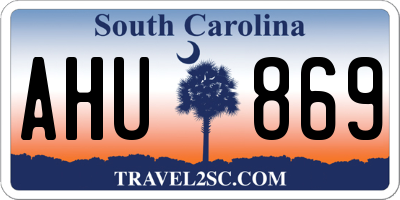 SC license plate AHU869