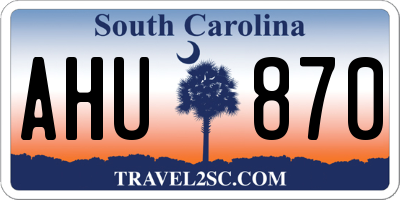 SC license plate AHU870