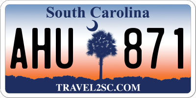 SC license plate AHU871