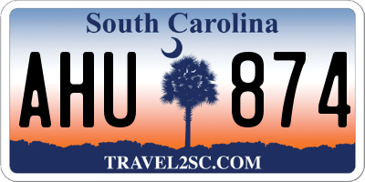 SC license plate AHU874